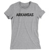 Arkansas Military Stencil Women's T-Shirt-Heather Grey-Allegiant Goods Co. Vintage Sports Apparel