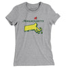 Massachusetts Golf Women's T-Shirt-Heather Grey-Allegiant Goods Co. Vintage Sports Apparel