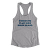 There's No Place Like Rhode Island Women's Racerback Tank-Heather Grey-Allegiant Goods Co. Vintage Sports Apparel