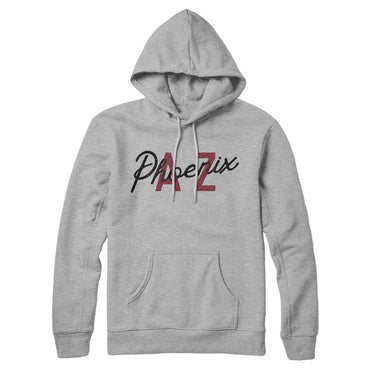 Phoenix Az Overprinted Hoodie-Heather Grey-Allegiant Goods Co. Vintage Sports Apparel
