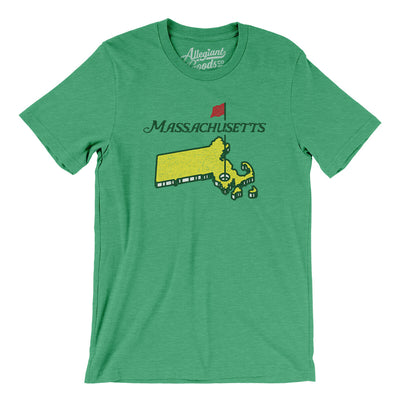 Massachusetts Golf Men/Unisex T-Shirt-Heather Kelly-Allegiant Goods Co. Vintage Sports Apparel