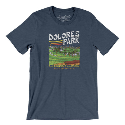 Dolores Park Men/Unisex T-Shirt-Heather Navy-Allegiant Goods Co. Vintage Sports Apparel