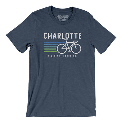 Charlotte Cycling Men/Unisex T-Shirt-Heather Navy-Allegiant Goods Co. Vintage Sports Apparel