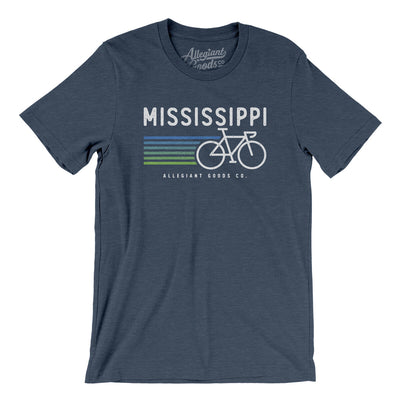 Mississippi Cycling Men/Unisex T-Shirt-Heather Navy-Allegiant Goods Co. Vintage Sports Apparel