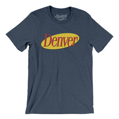 Denver Seinfeld Men/Unisex T-Shirt-Heather Navy-Allegiant Goods Co. Vintage Sports Apparel