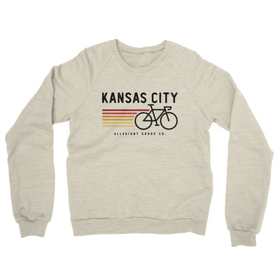 Kansas City Cycling Midweight French Terry Crewneck Sweatshirt-Heather Oatmeal-Allegiant Goods Co. Vintage Sports Apparel