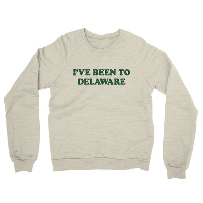 I've Been To Delaware Midweight French Terry Crewneck Sweatshirt-Heather Oatmeal-Allegiant Goods Co. Vintage Sports Apparel