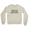 There's No Place Like North Dakota Midweight French Terry Crewneck Sweatshirt-Heather Oatmeal-Allegiant Goods Co. Vintage Sports Apparel