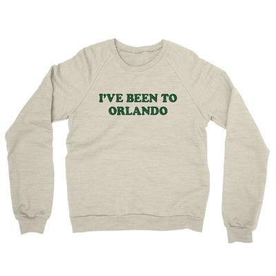 I've Been To Orlando Midweight French Terry Crewneck Sweatshirt-Heather Oatmeal-Allegiant Goods Co. Vintage Sports Apparel