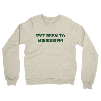 I've Been To Mississippi Midweight French Terry Crewneck Sweatshirt-Heather Oatmeal-Allegiant Goods Co. Vintage Sports Apparel