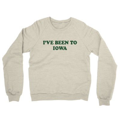 I've Been To Iowa Midweight French Terry Crewneck Sweatshirt-Heather Oatmeal-Allegiant Goods Co. Vintage Sports Apparel
