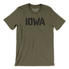 Iowa Military Stencil Men/Unisex T-Shirt-Heather Olive-Allegiant Goods Co. Vintage Sports Apparel
