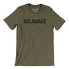 Delaware Military Stencil Men/Unisex T-Shirt-Heather Olive-Allegiant Goods Co. Vintage Sports Apparel