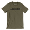 Arkansas Military Stencil Men/Unisex T-Shirt-Heather Olive-Allegiant Goods Co. Vintage Sports Apparel