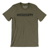 Mississippi Military Stencil Men/Unisex T-Shirt-Heather Olive-Allegiant Goods Co. Vintage Sports Apparel