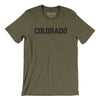 Colorado Military Stencil Men/Unisex T-Shirt-Heather Olive-Allegiant Goods Co. Vintage Sports Apparel