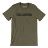 Oklahoma Military Stencil Men/Unisex T-Shirt-Heather Olive-Allegiant Goods Co. Vintage Sports Apparel