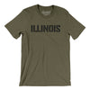 Illinois Military Stencil Men/Unisex T-Shirt-Heather Olive-Allegiant Goods Co. Vintage Sports Apparel