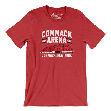 Commack Arena Men/Unisex T-Shirt-Heather Red-Allegiant Goods Co. Vintage Sports Apparel