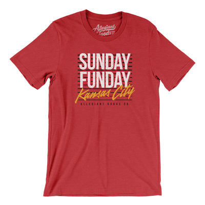Sunday Funday Kansas City Men/Unisex T-Shirt-Heather Red-Allegiant Goods Co. Vintage Sports Apparel