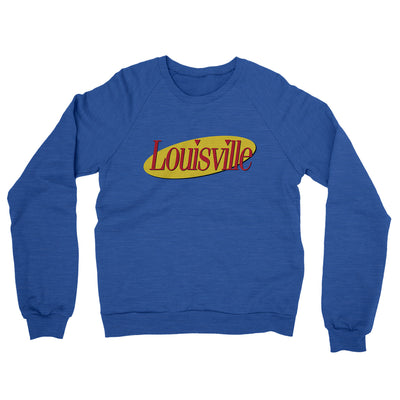 Louisville Seinfeld Midweight French Terry Crewneck Sweatshirt-Heather Royal-Allegiant Goods Co. Vintage Sports Apparel