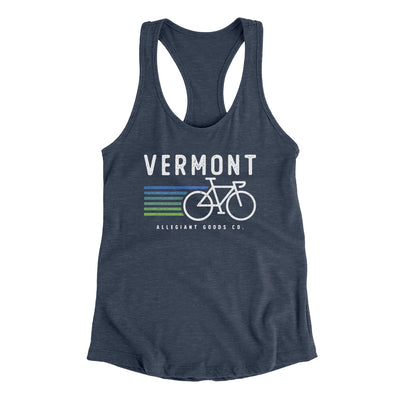 Vermont Cycling Women's Racerback Tank-Indigo-Allegiant Goods Co. Vintage Sports Apparel