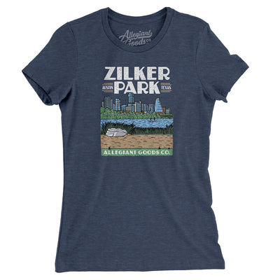 Zilker Park Women's T-Shirt-Indigo-Allegiant Goods Co. Vintage Sports Apparel