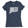 Connecticut State Shape Text Women's T-Shirt-Indigo-Allegiant Goods Co. Vintage Sports Apparel