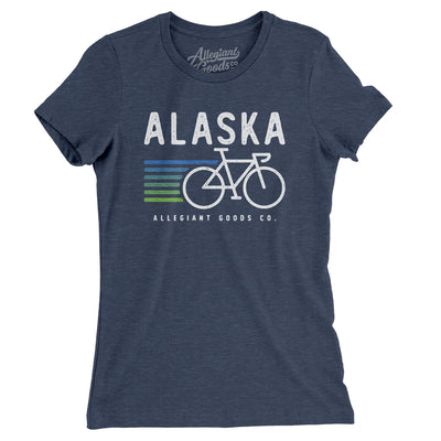 Alaska Cycling Women's T-Shirt-Indigo-Allegiant Goods Co. Vintage Sports Apparel
