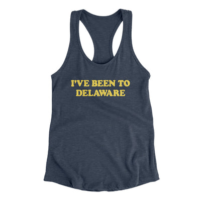 I've Been To Delaware Women's Racerback Tank-Indigo-Allegiant Goods Co. Vintage Sports Apparel