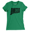 Connecticut State Shape Text Women's T-Shirt-Kelly Green-Allegiant Goods Co. Vintage Sports Apparel