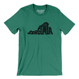 Virginia State Shape Text Men/Unisex T-Shirt-Kelly-Allegiant Goods Co. Vintage Sports Apparel