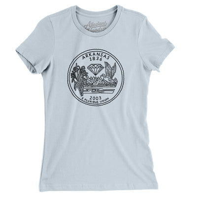 Arkansas State Quarter Women's T-Shirt-Light Blue-Allegiant Goods Co. Vintage Sports Apparel