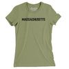 Massachusetts Military Stencil Women's T-Shirt-Light Olive-Allegiant Goods Co. Vintage Sports Apparel