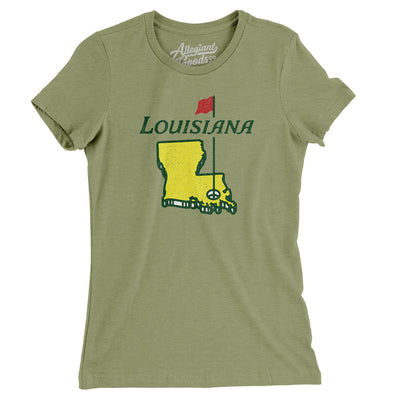 Louisiana Golf Women's T-Shirt-Light Olive-Allegiant Goods Co. Vintage Sports Apparel