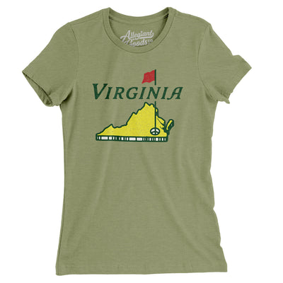 Virginia Golf Women's T-Shirt-Light Olive-Allegiant Goods Co. Vintage Sports Apparel