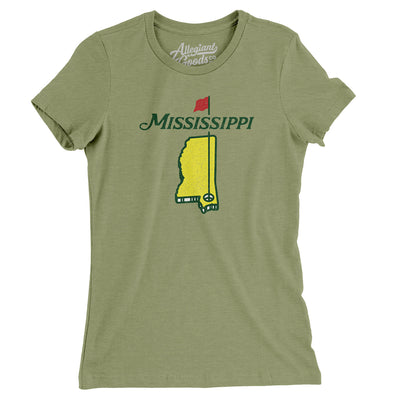 Mississippi Golf Women's T-Shirt-Light Olive-Allegiant Goods Co. Vintage Sports Apparel
