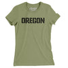 Oregon Military Stencil Women's T-Shirt-Light Olive-Allegiant Goods Co. Vintage Sports Apparel