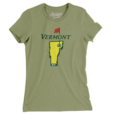 Vermont Golf Women's T-Shirt-Light Olive-Allegiant Goods Co. Vintage Sports Apparel
