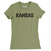 Kansas Military Stencil Women's T-Shirt-Light Olive-Allegiant Goods Co. Vintage Sports Apparel
