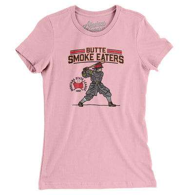 Butte Smoke Eaters Women's T-Shirt-Light Pink-Allegiant Goods Co. Vintage Sports Apparel