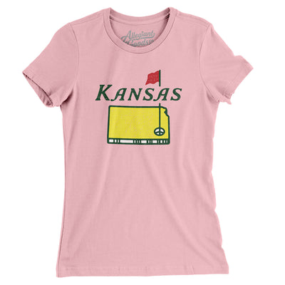 Kansas Golf Women's T-Shirt-Light Pink-Allegiant Goods Co. Vintage Sports Apparel