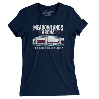 Meadowlands Arena Women's T-Shirt-Midnight Navy-Allegiant Goods Co. Vintage Sports Apparel