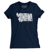 Montana State Shape Text Women's T-Shirt-Midnight Navy-Allegiant Goods Co. Vintage Sports Apparel