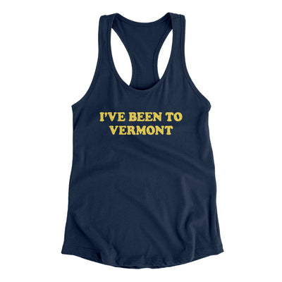 I've Been To Vermont Women's Racerback Tank-Midnight Navy-Allegiant Goods Co. Vintage Sports Apparel