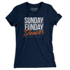 Sunday Funday Denver Women's T-Shirt-Midnight Navy-Allegiant Goods Co. Vintage Sports Apparel