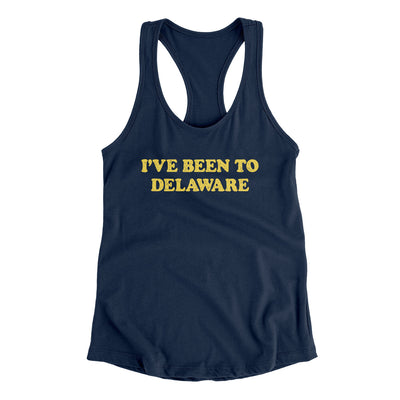 I've Been To Delaware Women's Racerback Tank-Midnight Navy-Allegiant Goods Co. Vintage Sports Apparel