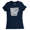 Arkansas State Shape Text Women's T-Shirt-Midnight Navy-Allegiant Goods Co. Vintage Sports Apparel