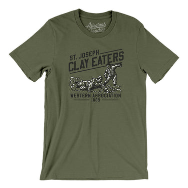 St Joseph Clay Eaters Men/Unisex T-Shirt-Military Green-Allegiant Goods Co. Vintage Sports Apparel