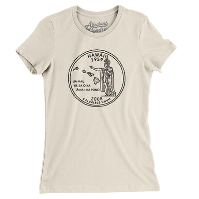 Hawaii State Quarter Women's T-Shirt-Natural-Allegiant Goods Co. Vintage Sports Apparel